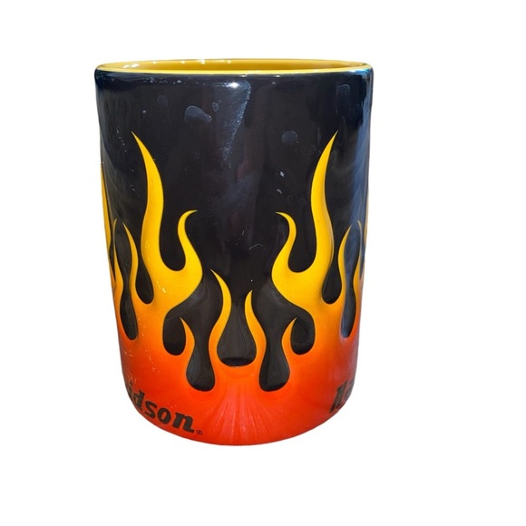 Harley-Davidson Motorcycle 3D Flames Coffee Mug 15oz Ceramic Cup 2002 - Picture 2 of 6